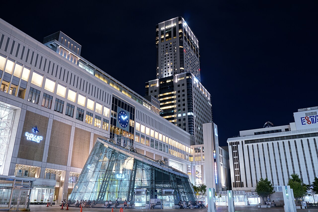 Sapporo Station at night 202507